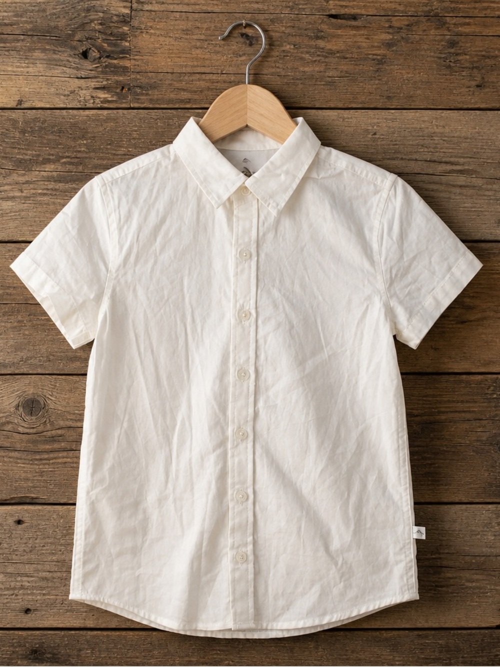Tommy Bahama Kids White Button Down Shirt Short Sleeve 100% Cotton Size 7